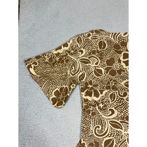 Roxy Womens Size M Boho V-Neck Flowy Sleeves Top Floral Swirl y2k - Picture 9 of 12